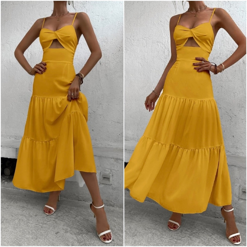 Boho Cut out Ruffle Maxi Dress - Picture 3 of 16